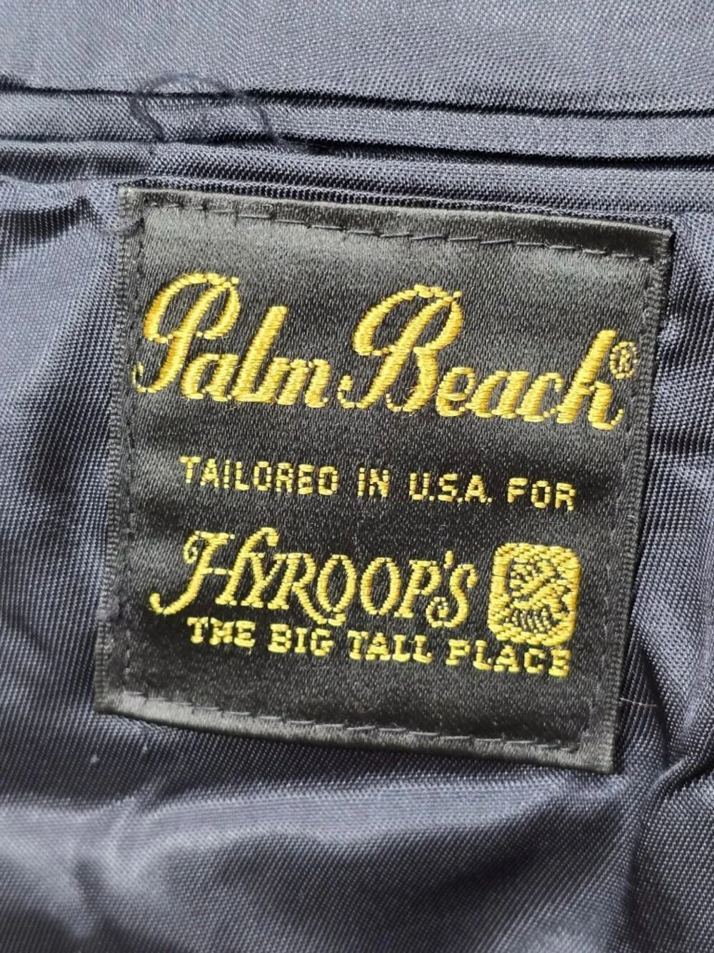 Vintage Palm Beach Mens 41R Navy Double Breasted Blazer Gold Buttons Tailored US